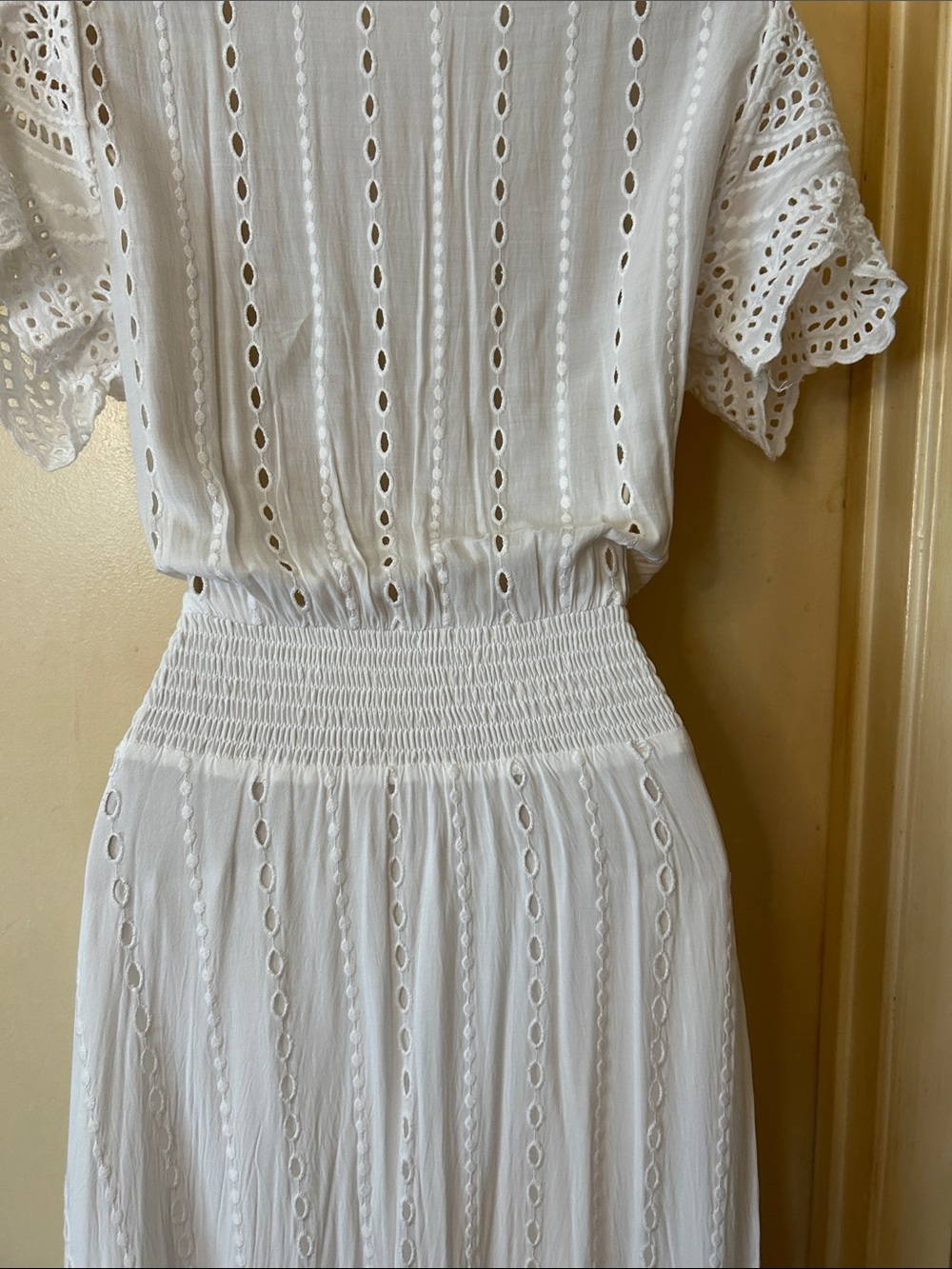 Young Fabulous & Broke White Eyelet Button-Front Maxi Dress size M - Picture 11 of 14